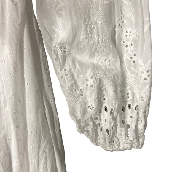 Veiled Collection White Eyelet Long Sleeve Maxi Dress Size XS - Picture 7 of 12